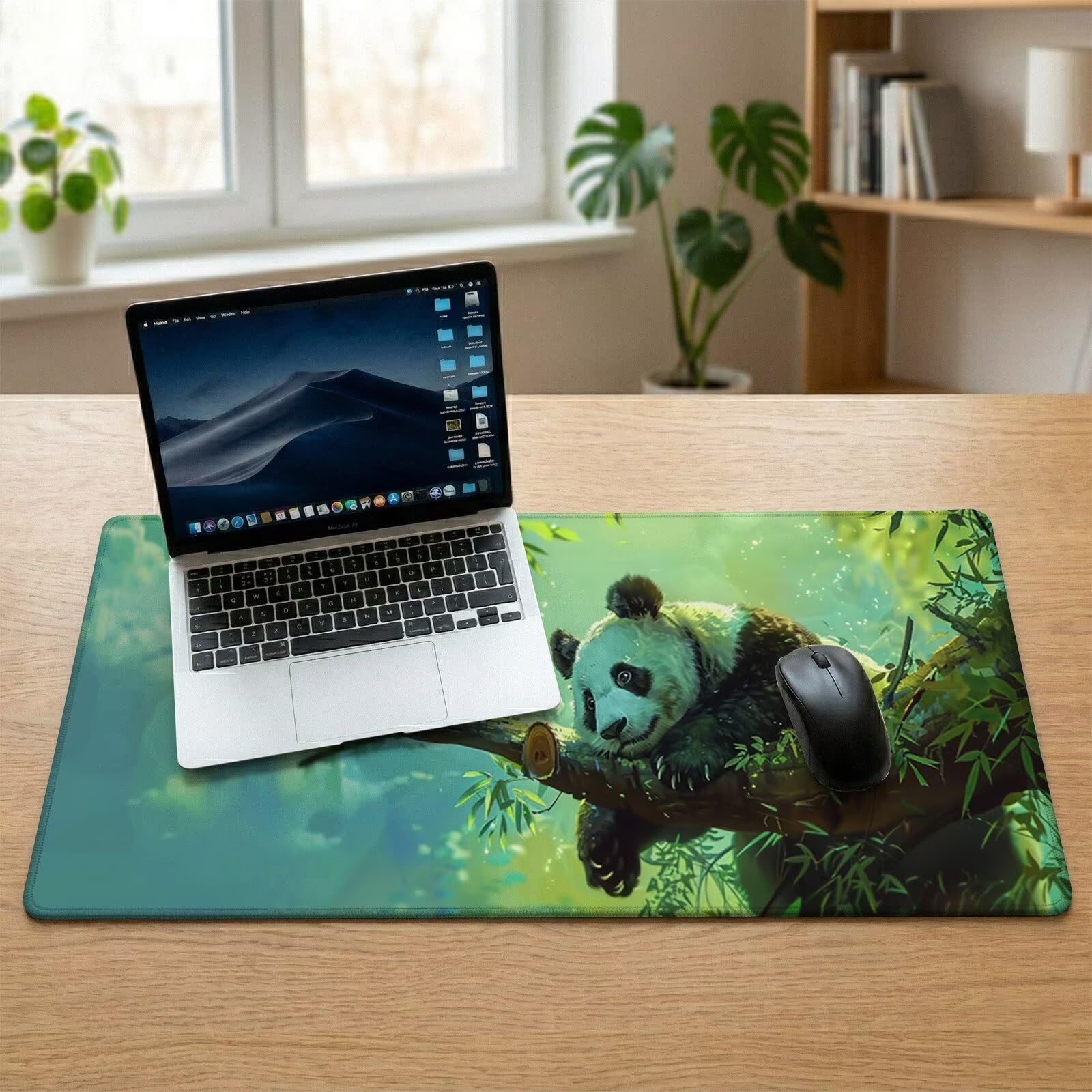 Tappetino Mouse XXL 1200 x 600 x 3 mm, Sottomano Scrivania, Colore Senape Grande Tappeto da Tavolo con Base in Gomma Antiscivolo e Bordi Cuciti, per Ufficio/Computer/Gaming (Panda Gigante) L-x3970