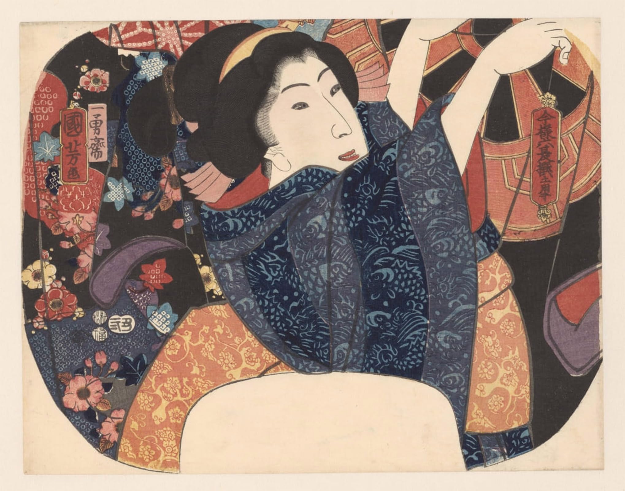 ARTXLXXBN Famous Painting Art Wall Decor Abstract Art Picture Summer Airing of Clothes by Utagawa Kuniyoshi Animal Pictures for Home Decor 60x90cm