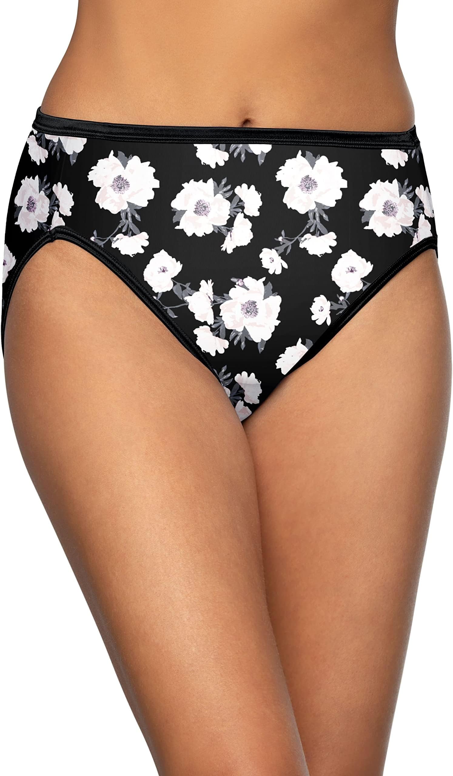 Vanity Fair Women's Illumination Hi Cut Panties, Silky Stretch & Satin Trim