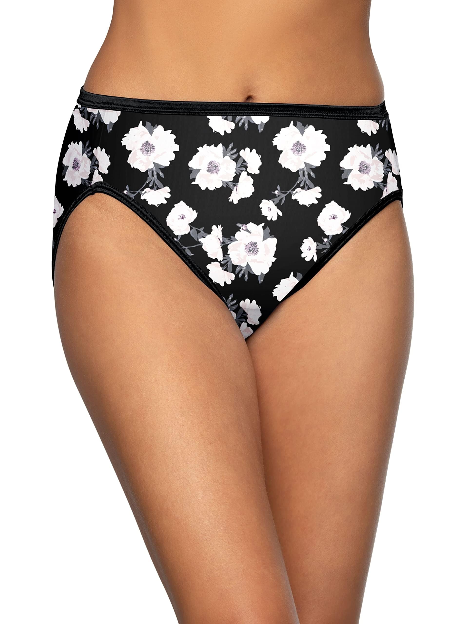 Vanity Fair Women's Illumination Hi Cut Panties, Silky Stretch & Satin Trim
