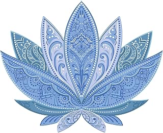 Magnet Pretty Blue Teal Tribal Paisley Lotus Flower Magnetic Vinyl Magnet Bumper Sticker (4" Wide)