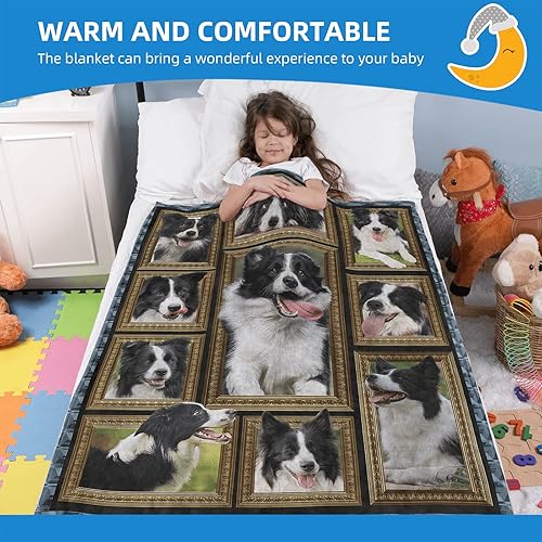 Miniatura 4 de Border Collie - Manta para niños y niñas regalos de Border Collie para los amantes de los perros Border Collie mantas y mantas para bebés pequeños