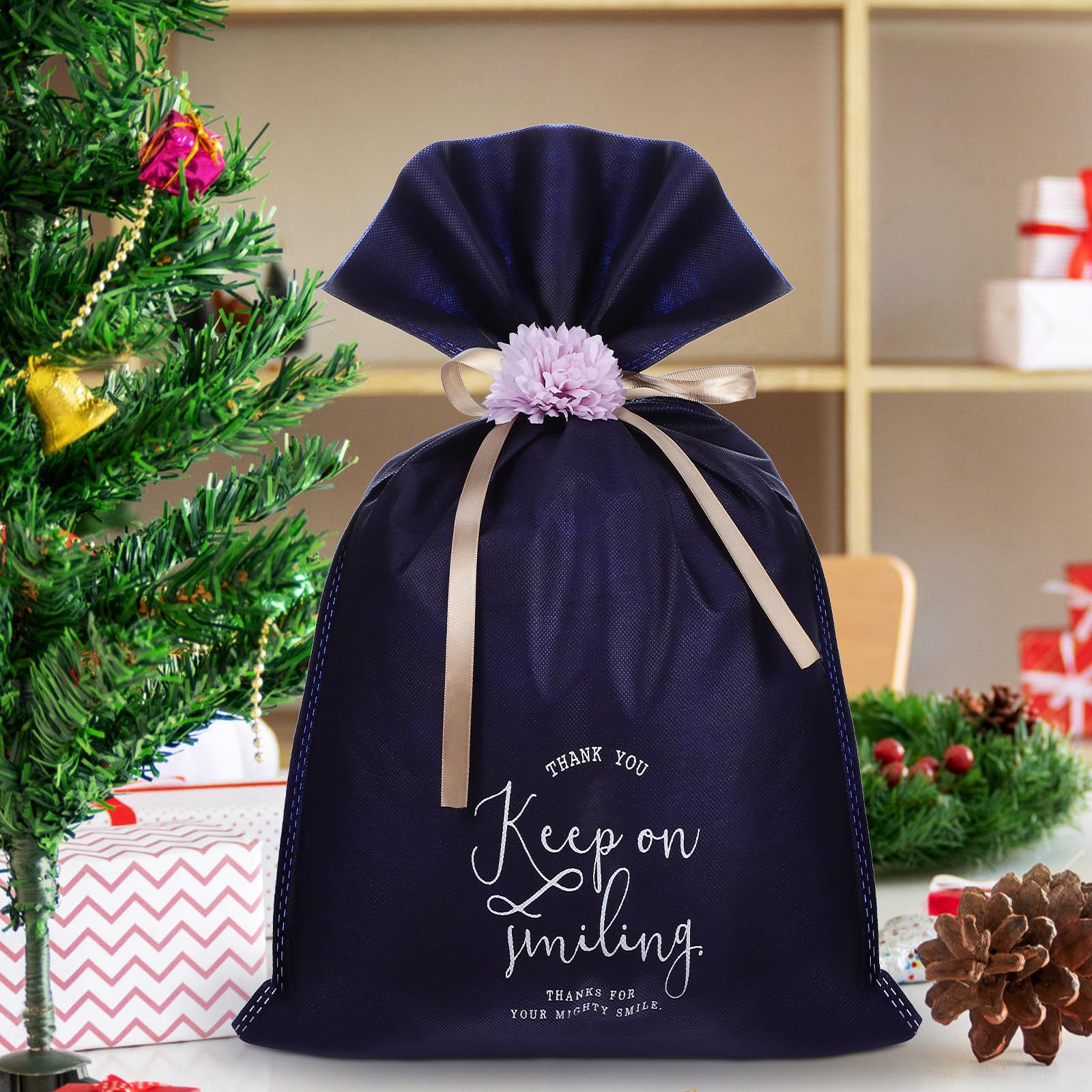 LOLIPPYY 5piezas Bolsas De Obsequio De Navidad Cordón Múltiples Usos Para Envolver