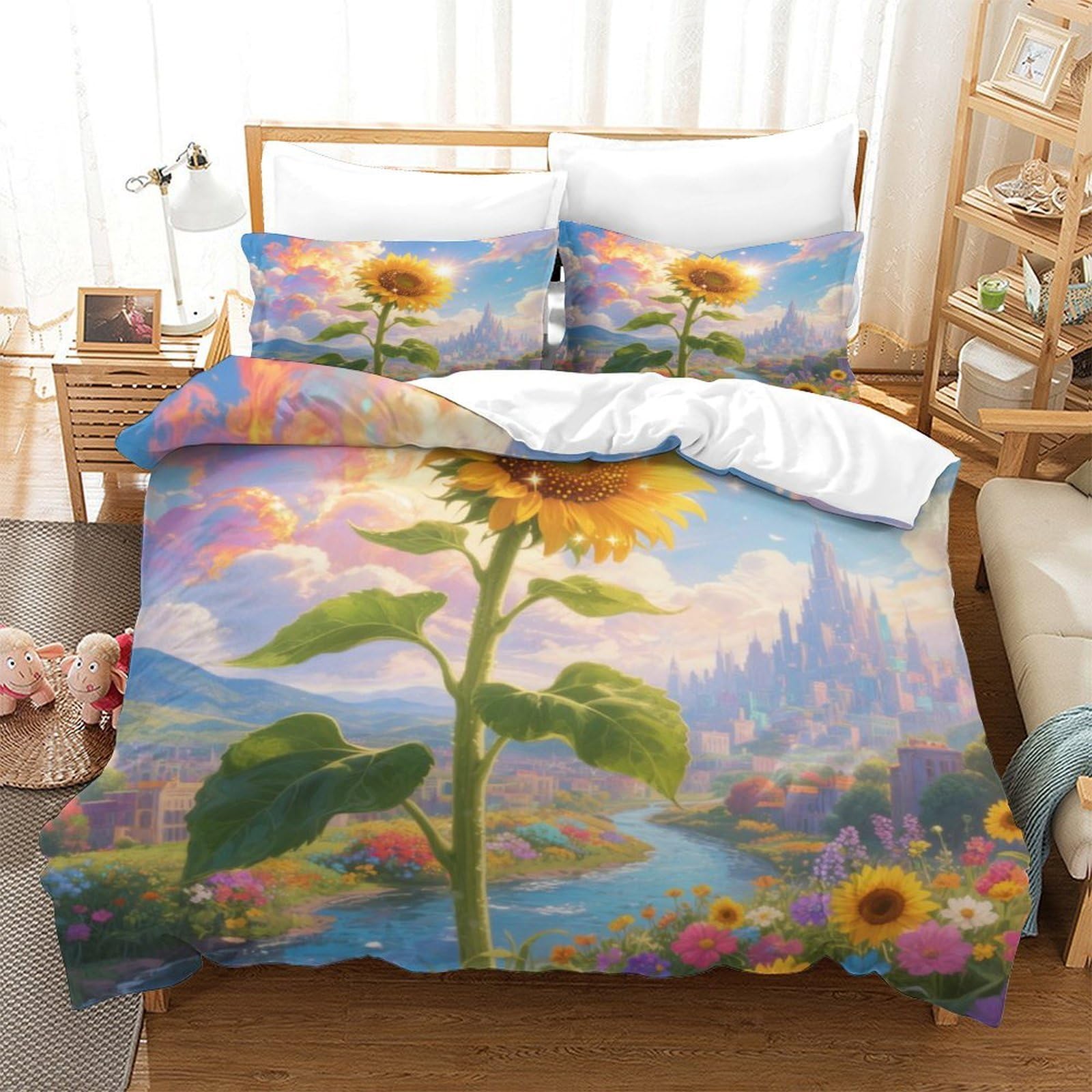Housse de couette tournesol douce pour des nuits paisibles d'enfants et ados