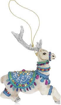 Jay Strongwater Santa Clauss Reindeer Vixen Blown Glass Holiday Christmas Ornament