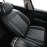 Vista 5 de Car Seat Covers Front Pair,Universal Fit for Most Cars,SUV,Sedans and Pick-up Trucks,Automotive Faux Leather Vehicle Cushion Covers(Front Blackwhite