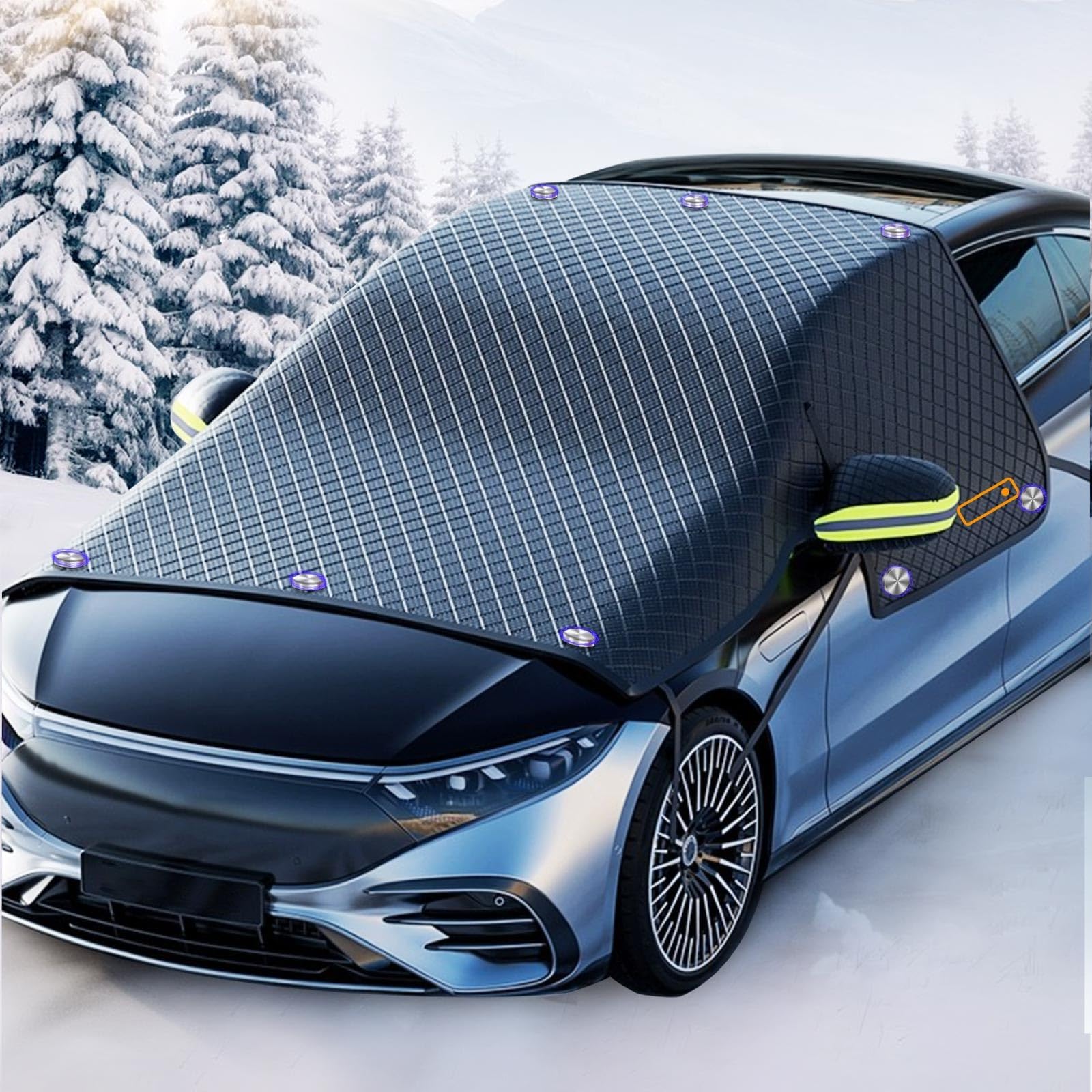 Vvvyfx Car Windshield Cover For Toyota Auris | Typ E180 | Bj. 2012-2015, Car Windscreen Cover,Windscreen Covers Frost,With Side Mirror Cover And Reflective Stripes,Uv Dust