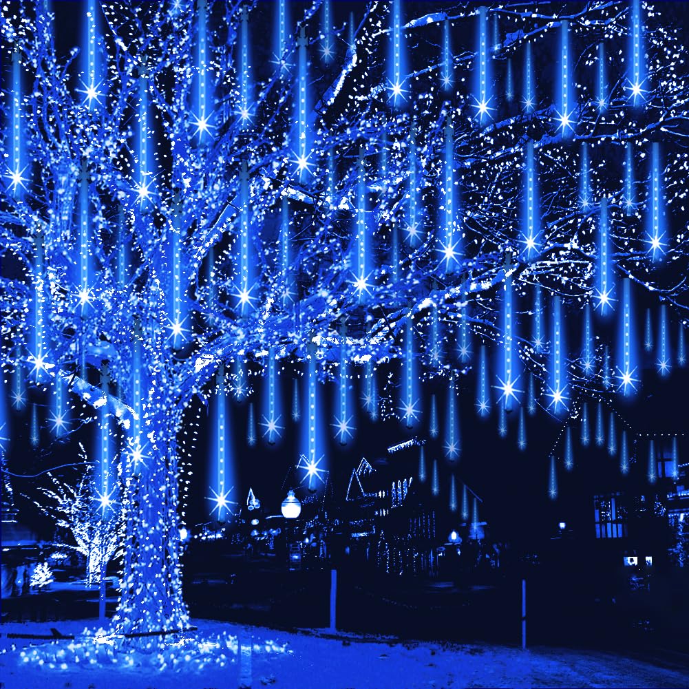 Weepong Meteor Shower Christmas Lights Outdoor UL Certified 16Tubes 384LEDs