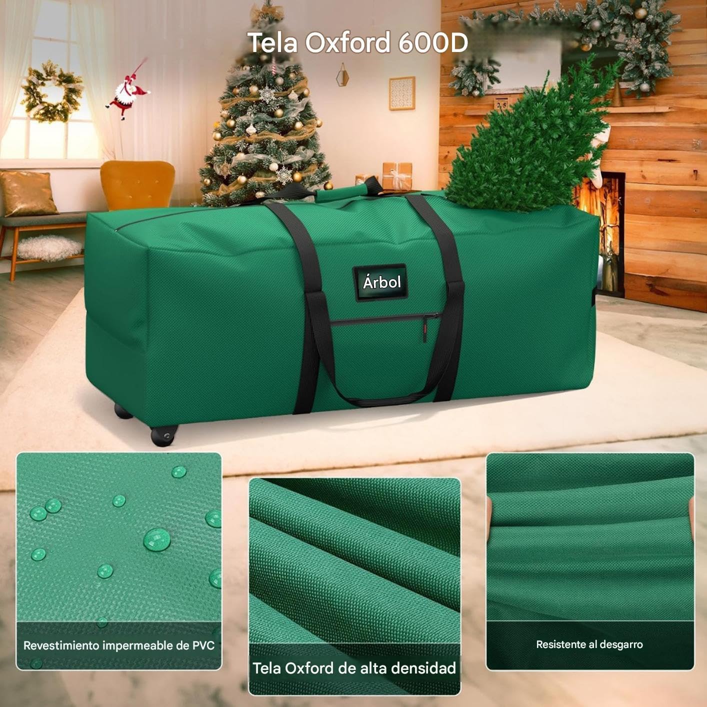Contenitore Albero Di Natale Contenitore Tote Per Decorazioni Natalizie Con | Borsa Per Conservare L'Albero Di Natale Con Ruote Per Esterno Cucina Camera Da Garage Trasloco Imballaggio Ca