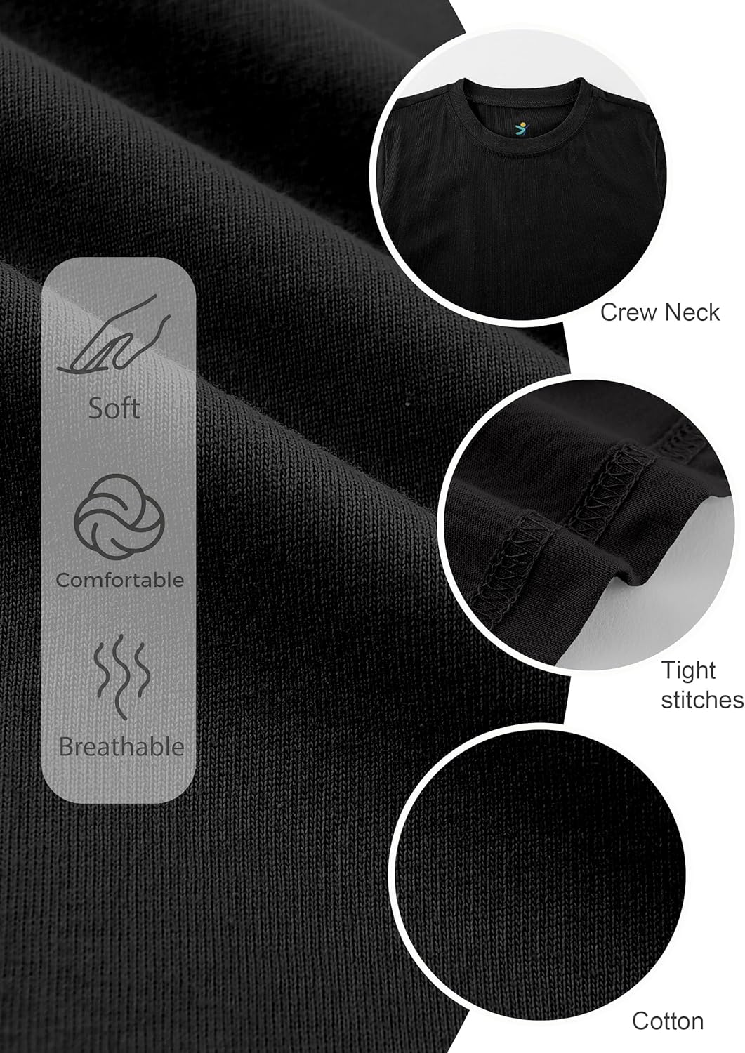 Boys T-Shirts 5 Pack,100% Cotton Jersey Short Sleeve Crew Neck Shirts for Boys School,Daily and Sports Wear 4-16 Years