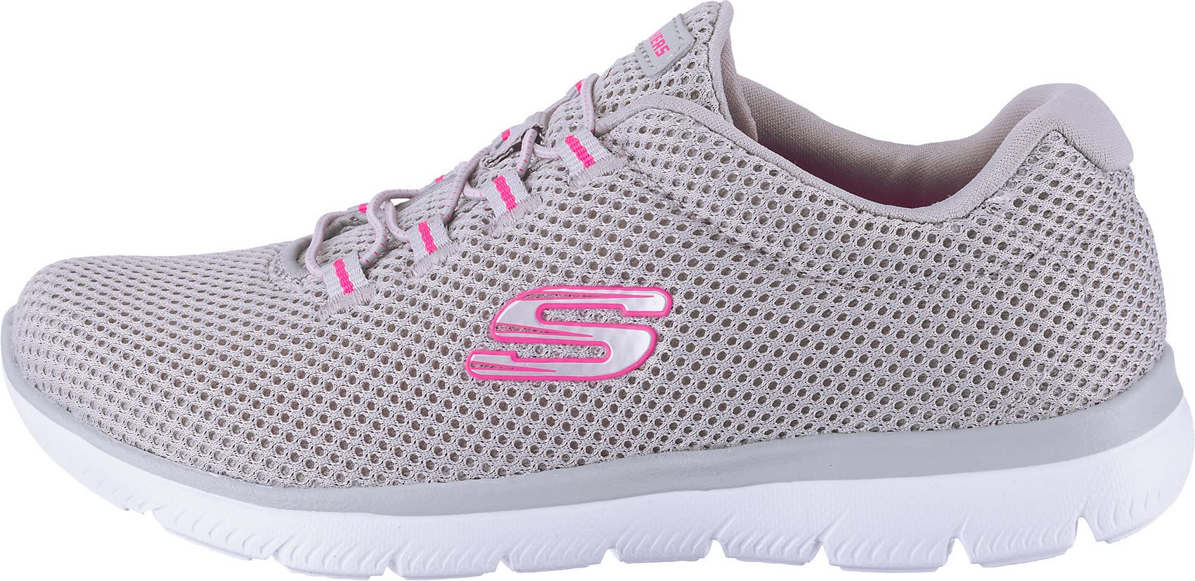 Image secondaire de Skechers Femme Summits Lite Shoes, Gray Mesh Hot Pink Trim, 37 EU