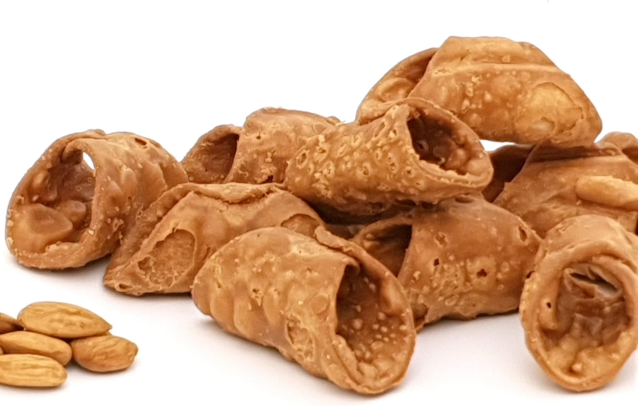 The Real Sicilian Cannoli, Handcrafted by Ancient Sicilian Pastry. Mini-Size (8 cm in Length) in Boxes of About 40-44 Pieces (500 gr.)