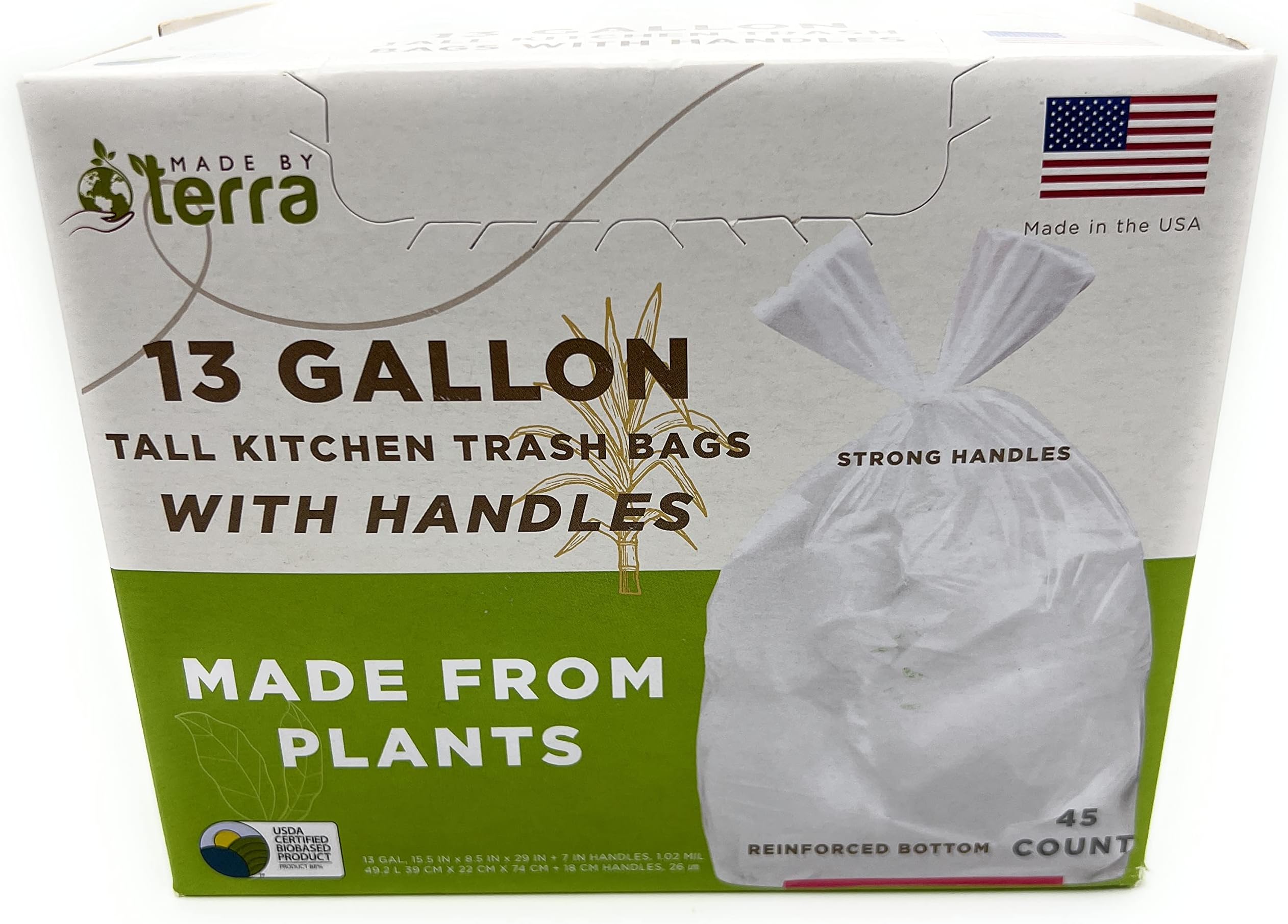 Hippo Sak Plant Based Tall Kitchen Garbage Bags with