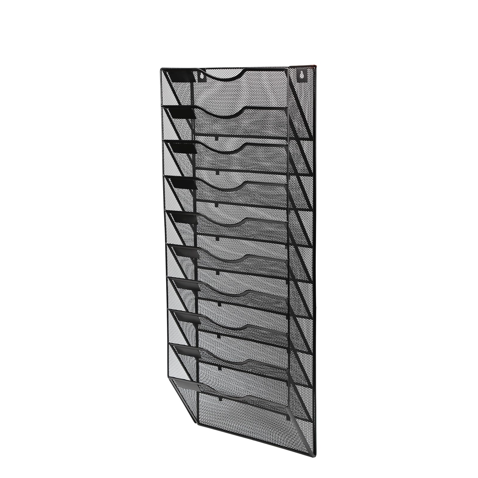 Organiseur De Bureau 3 Niveaux Avec Compartiments Magazines - Rangement Documents A4 Noir