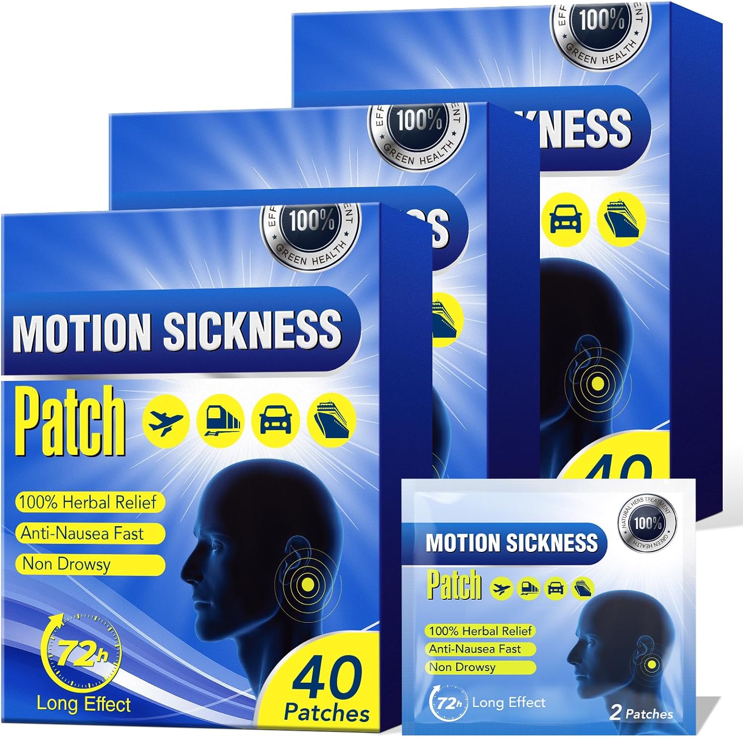 Motion Sickness Patches 120pcs Nausea Patch Seasick