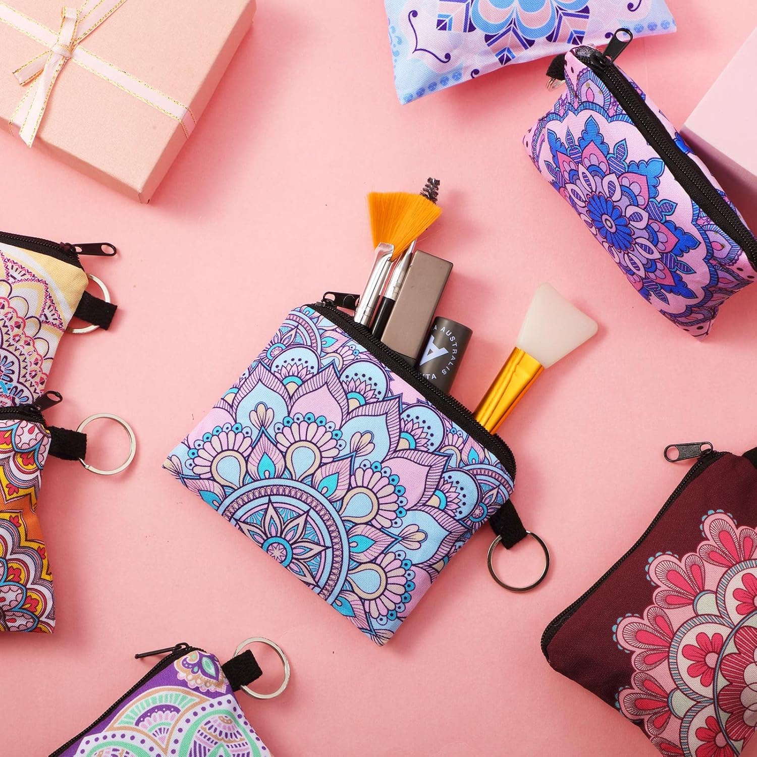 Sweetude 15 Pieces Small Coin Purse Change Pouch Mini Wallet Bag with Zipper Key Holder for Women (Leopard Print) - Image 6