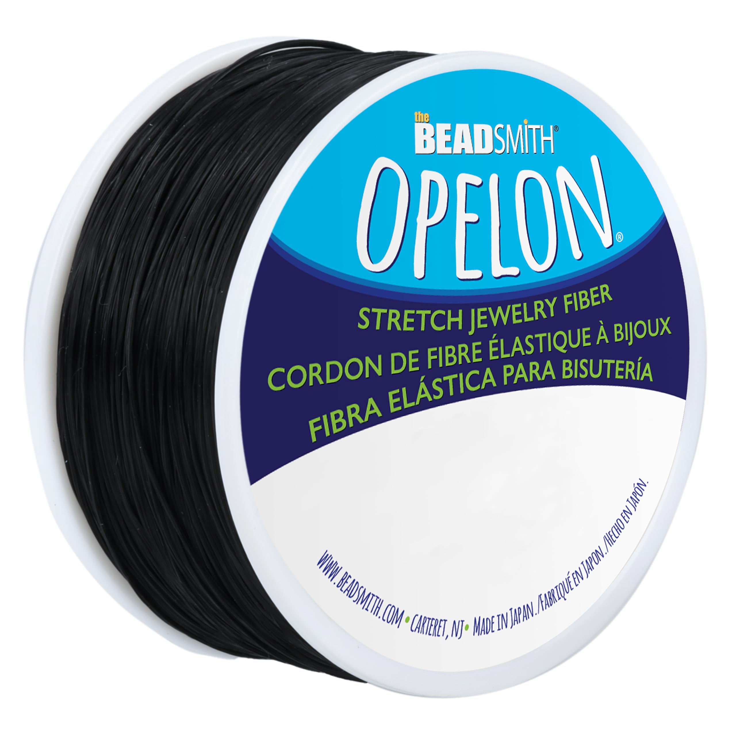 Cordon extensible Opelon noir 0.7mm pour la creation de bijoux de perles en bobine de 100m Beadsmith