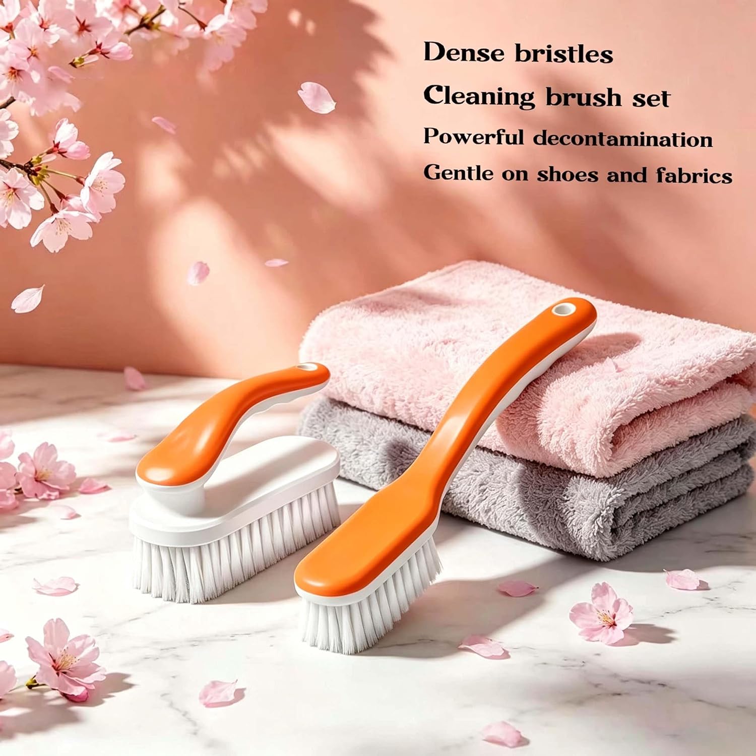 2 Pack Shoe & Laundry Cleaning Brush, Household Soft Bristle Scrubbing for Clothes,Bathroom Stains Removal,Ergonomics Grip Easy Hold