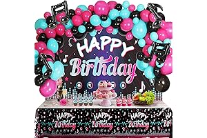 AerWo Tik Tok Party Decorations [132Pcs Birthday Supplies]