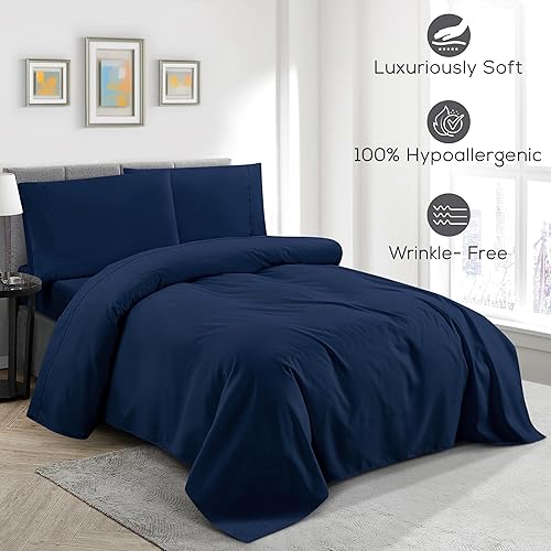 Vista 63 de Mueller Serie 1800 - Juego de sábanas ultrasuaves de 6 piezas, esquinas profundas de hasta 16 pulgadas, transpirables, hipoalergénicas, Verde