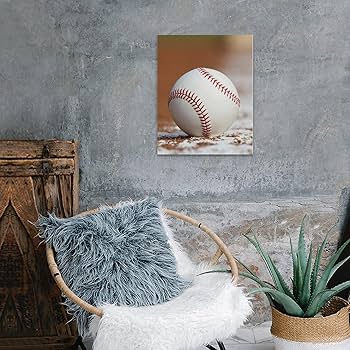 リアルアート　野球　ベースボール　Baseball　絵画　アート　パネル　立体絵 Amazon.co.jp: 絵画 野球場にあるボールインテリア 絵画 アート
