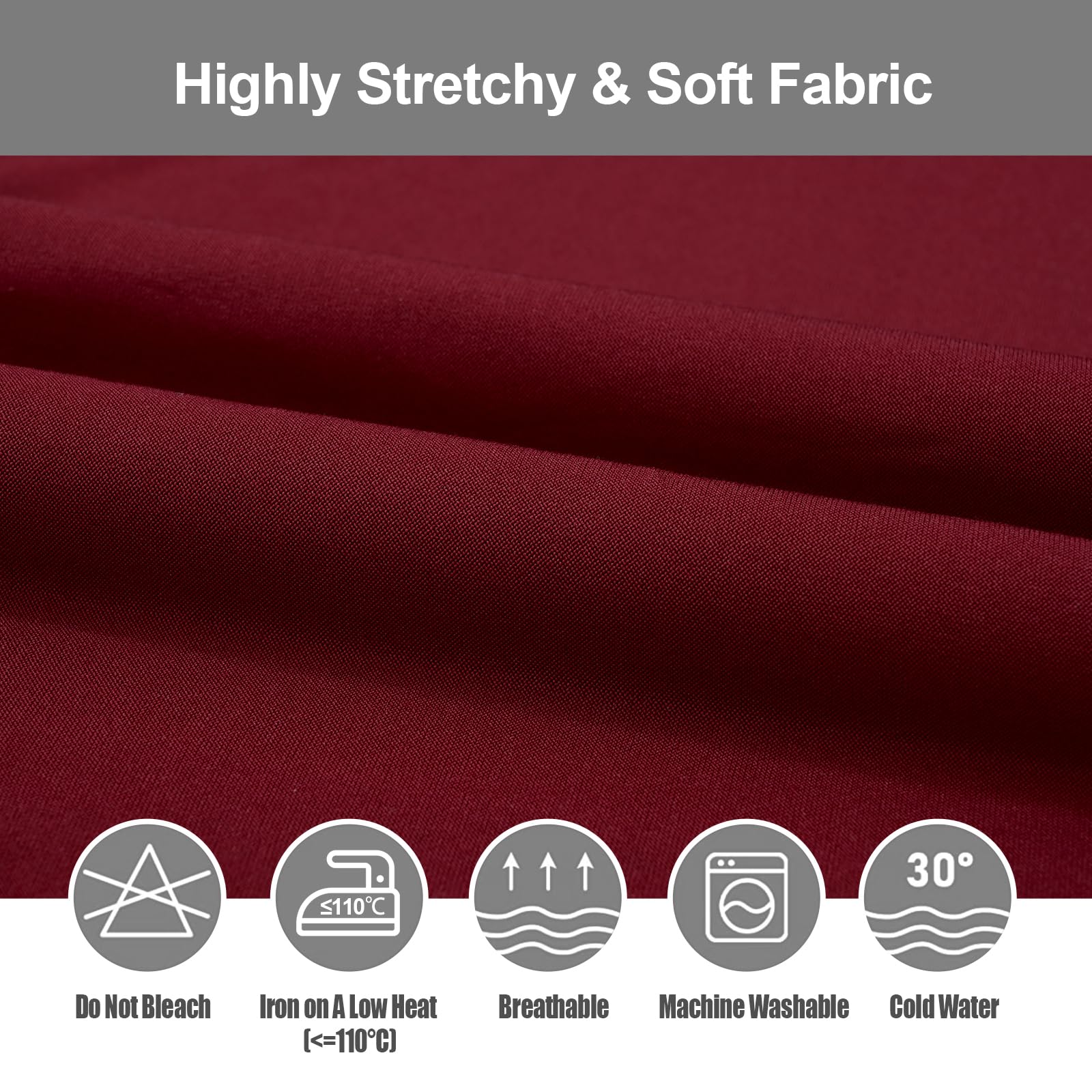 Yugarlibi Dining Chair Slipcovers Set of 4 Stretch Chair Covers Swing Chair Elastic Removable Dining Room Chair Covers Reusable Washable Chair Protector for Hotel Banquet Ceremony (Wine Red - Image 4