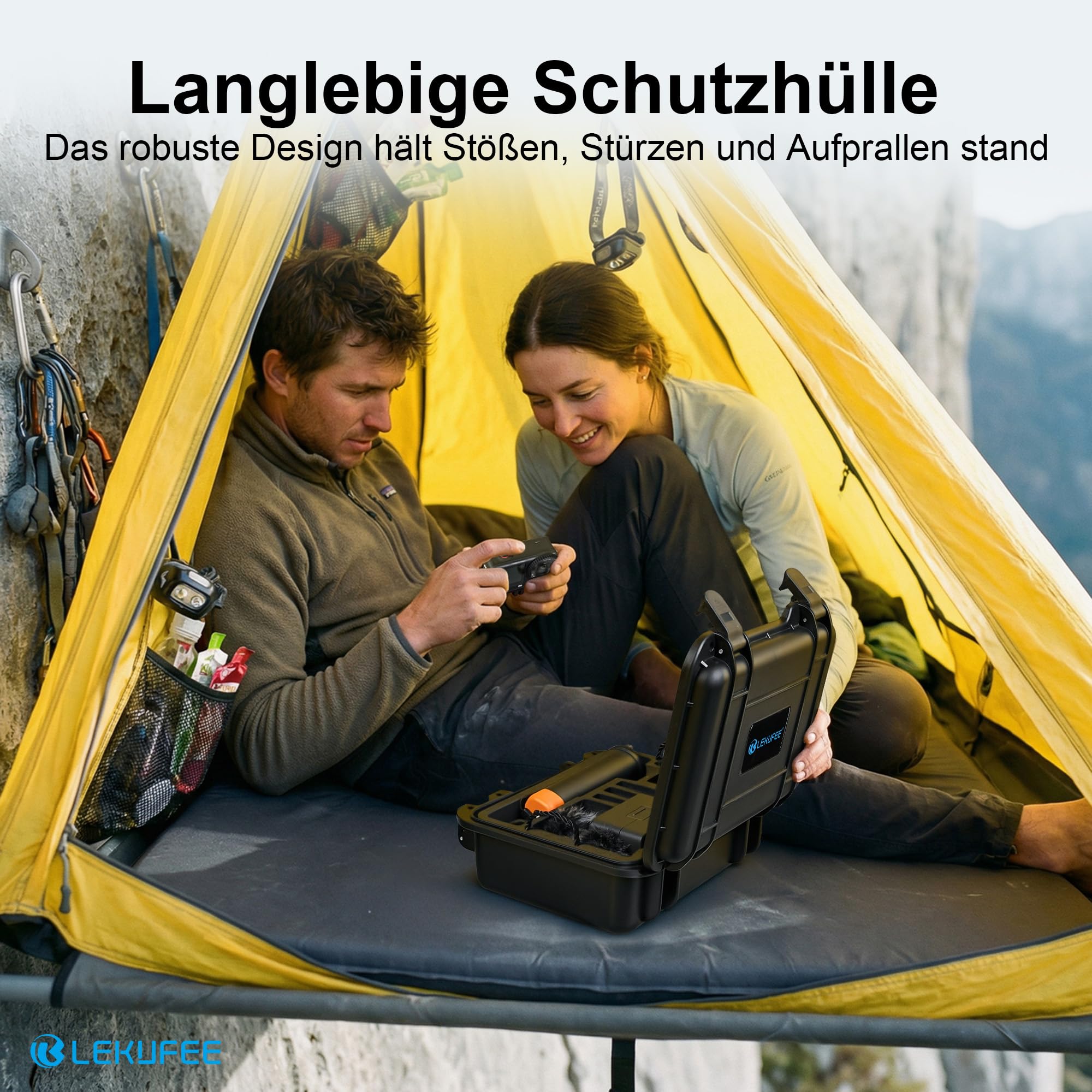 LEKUFEE Kleiner Wasserdichter Hartschalenkoffer für DJI Osmo Action 6/5 Pro/4/3 Actionkamera,Adventure-Combo,Standard-Combo,Diving Combo und Zubehör (nur Tragetasche)