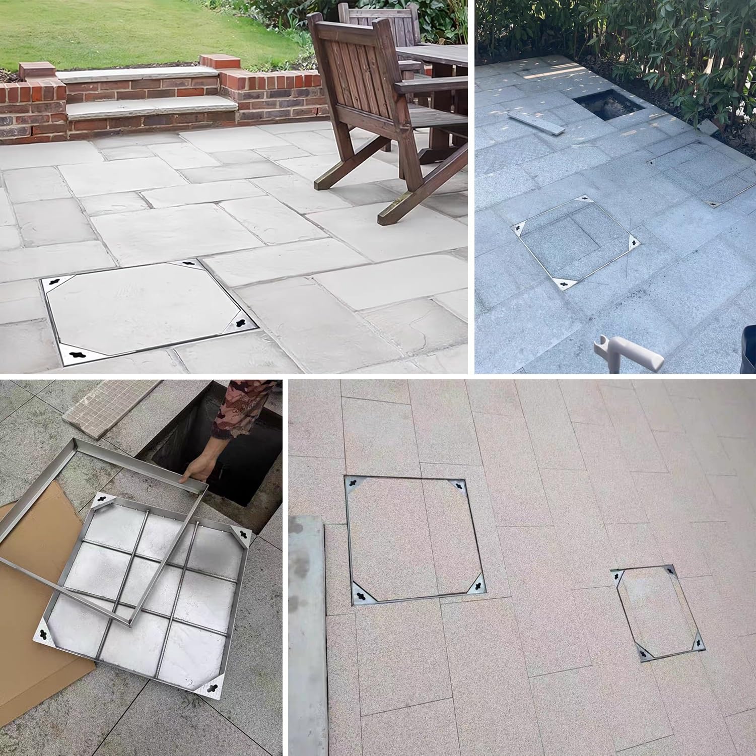 Cubierta de repuesto cuadrada y rectangular 304 para agujeros de extracción, tapa de acceso resistente, ideal para construcción y paisajismo