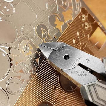 ENGINEER 123mm Plastic Cutting Mini Model Nippers. Made in Japan. Precision Flush Cutters for Trimming Injection Molding, Plastic and Thin Copper Wire. NP-05