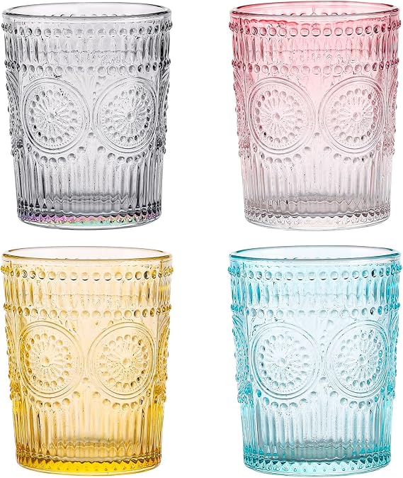 Colored Drinking Glasses- Set of 4