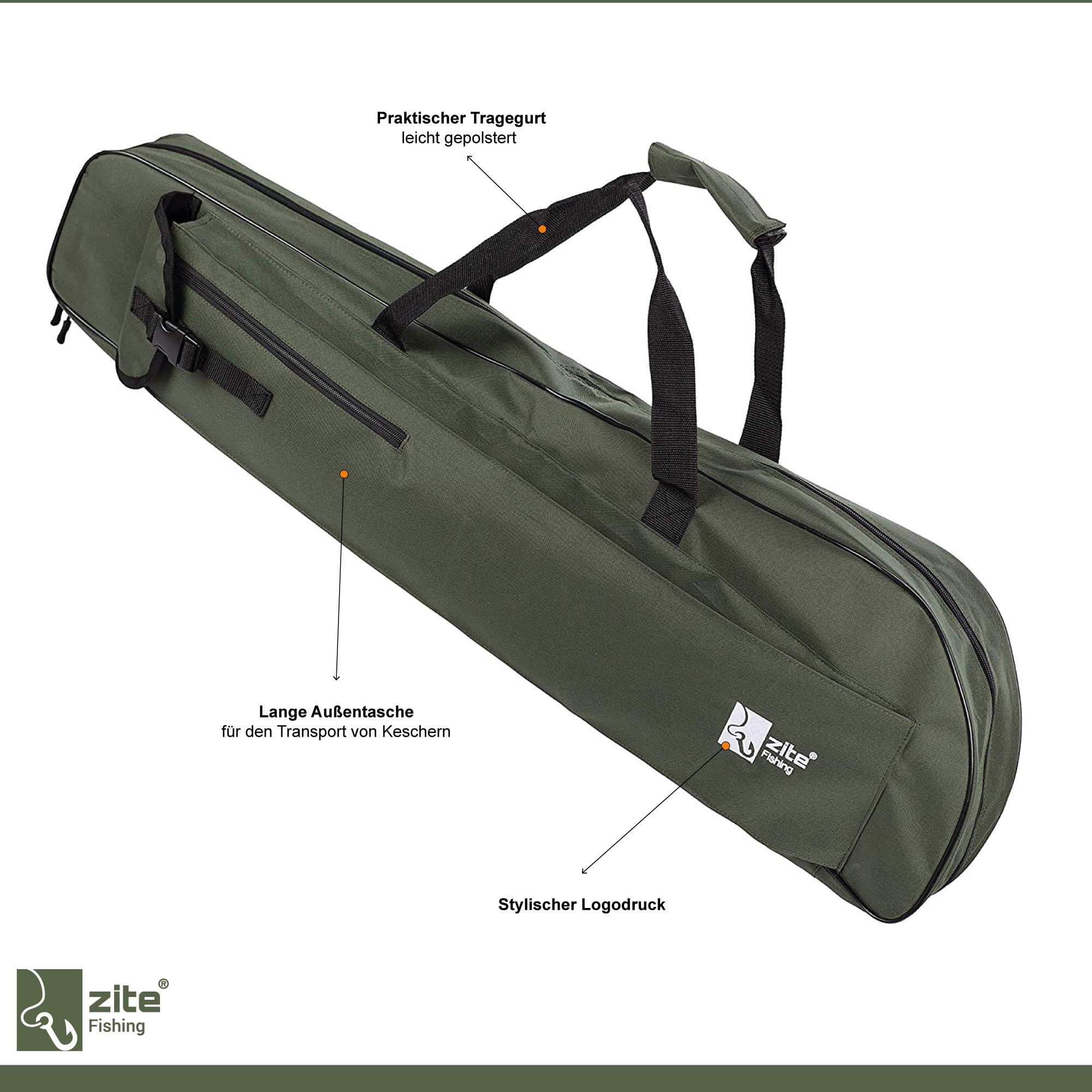 Zite Fishing Angelset Forellen Angeln / 2 Teleskopruten 2,40m / 2 Angelrollen mit Schnur Bespult + Alu-Ersatzspulen / 1 Angelruten Rutentasche 100cm