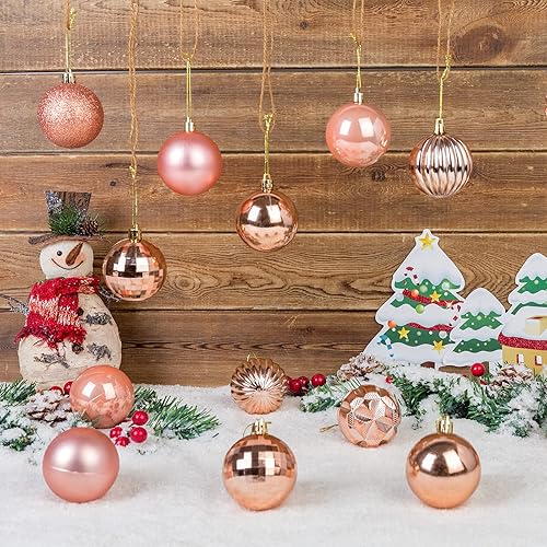 Miniatura 7 de AMS Mini adornos de bola de Navidad de 34 quilates, decoración de fiesta, inastillable, colgante para decoración de árbol de Navidad (1.57