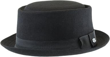 Classic Black Wool Blend Pork Pie Cap 