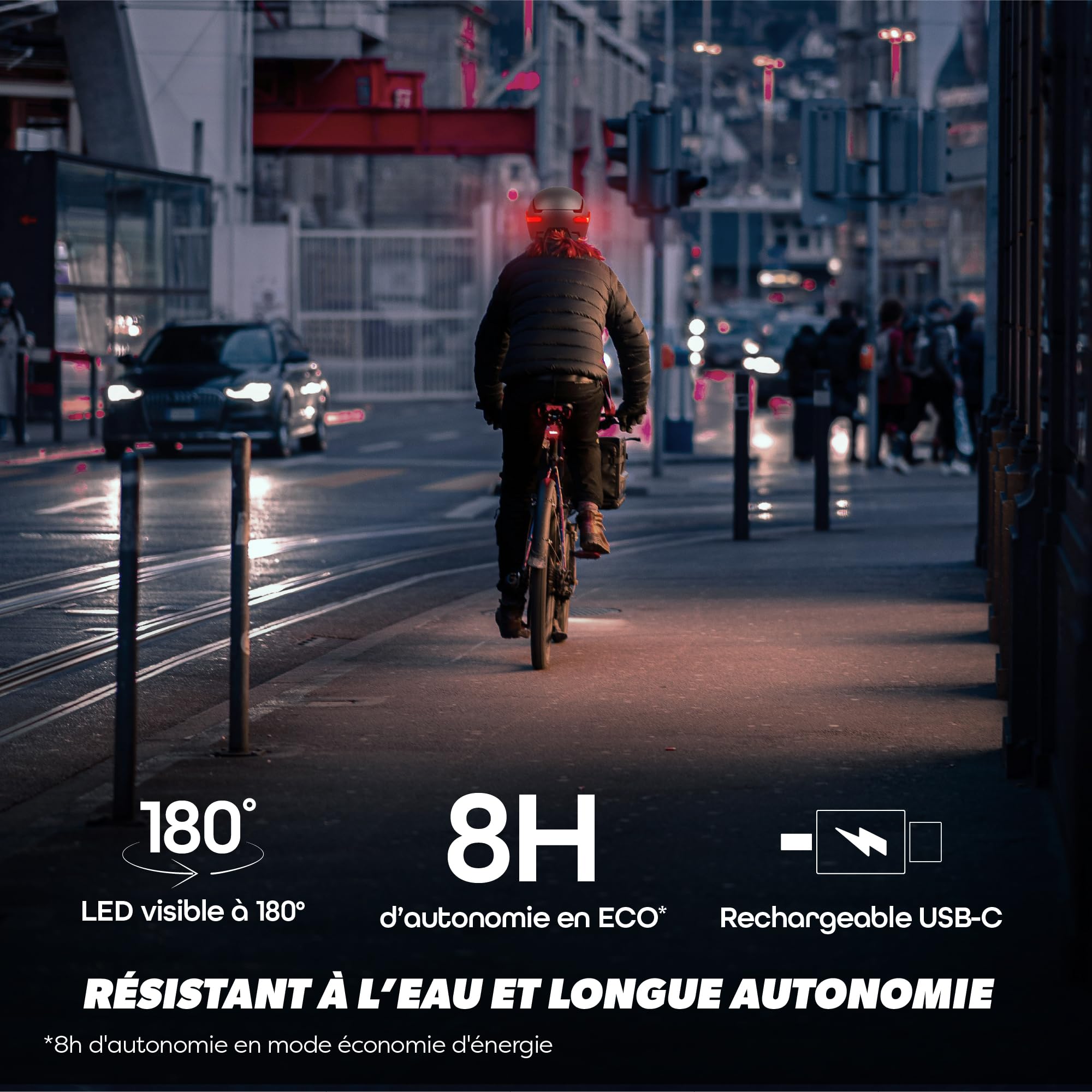 T'nB Vizion Casque Vélo Trottinette Électrique LED Connectées Détection Freinage Automatique Clignotants Télécommandés Visière Anti-UV Batterie Rechargeable