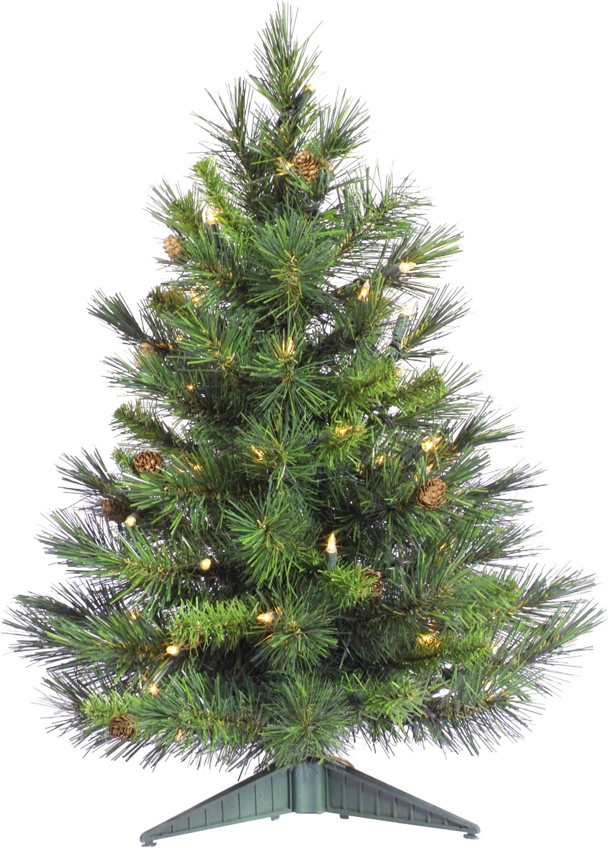 2' Cheyenne Pine Artificial Christmas Tree, Clear Dura-Lit® Mini Lights - Faux Christmas Tree - Seasonal Indoor Home Decor