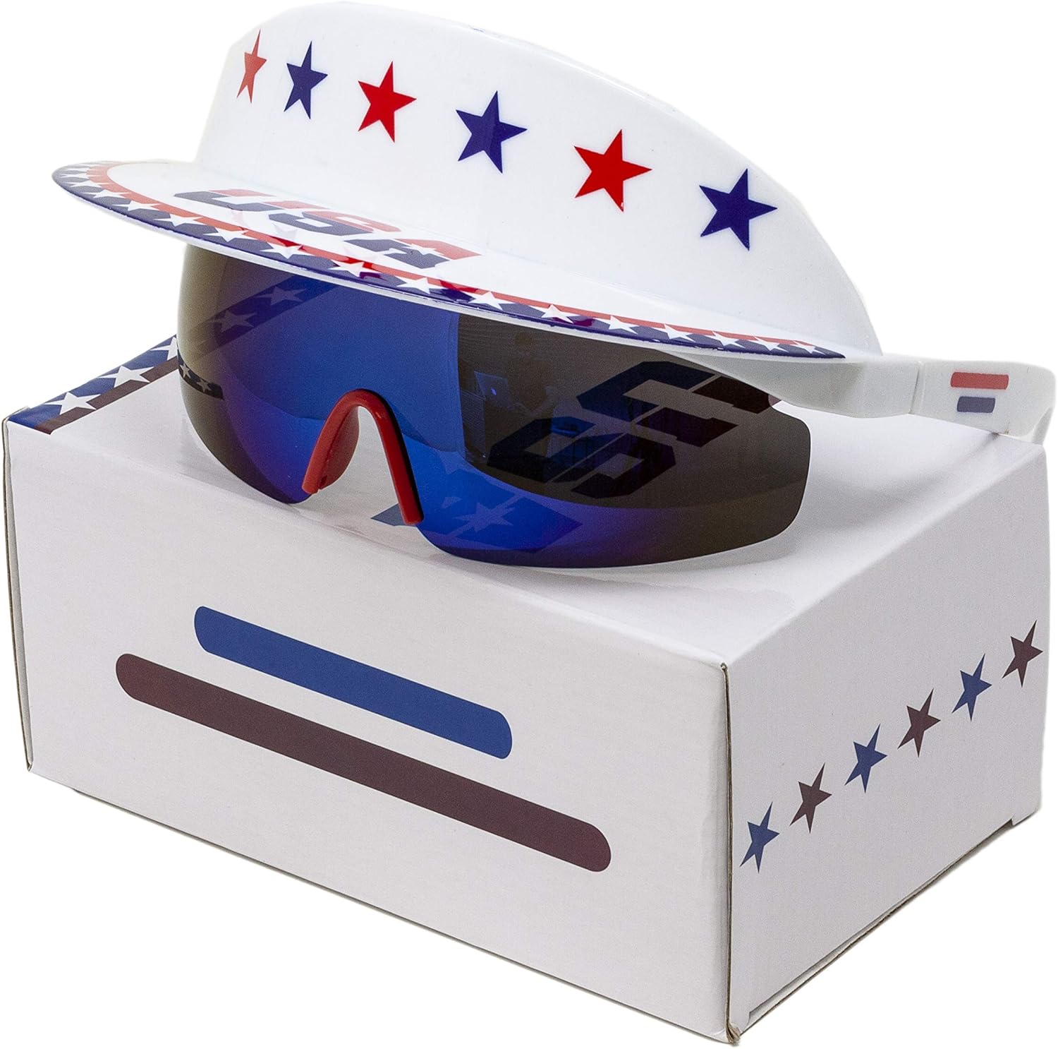 Funny Guy Mugs Polarized USA Visor Sunglasses - Merica - Premium 80s & 90s Retro Sunglasses : Clothing, Shoes & Jewelry