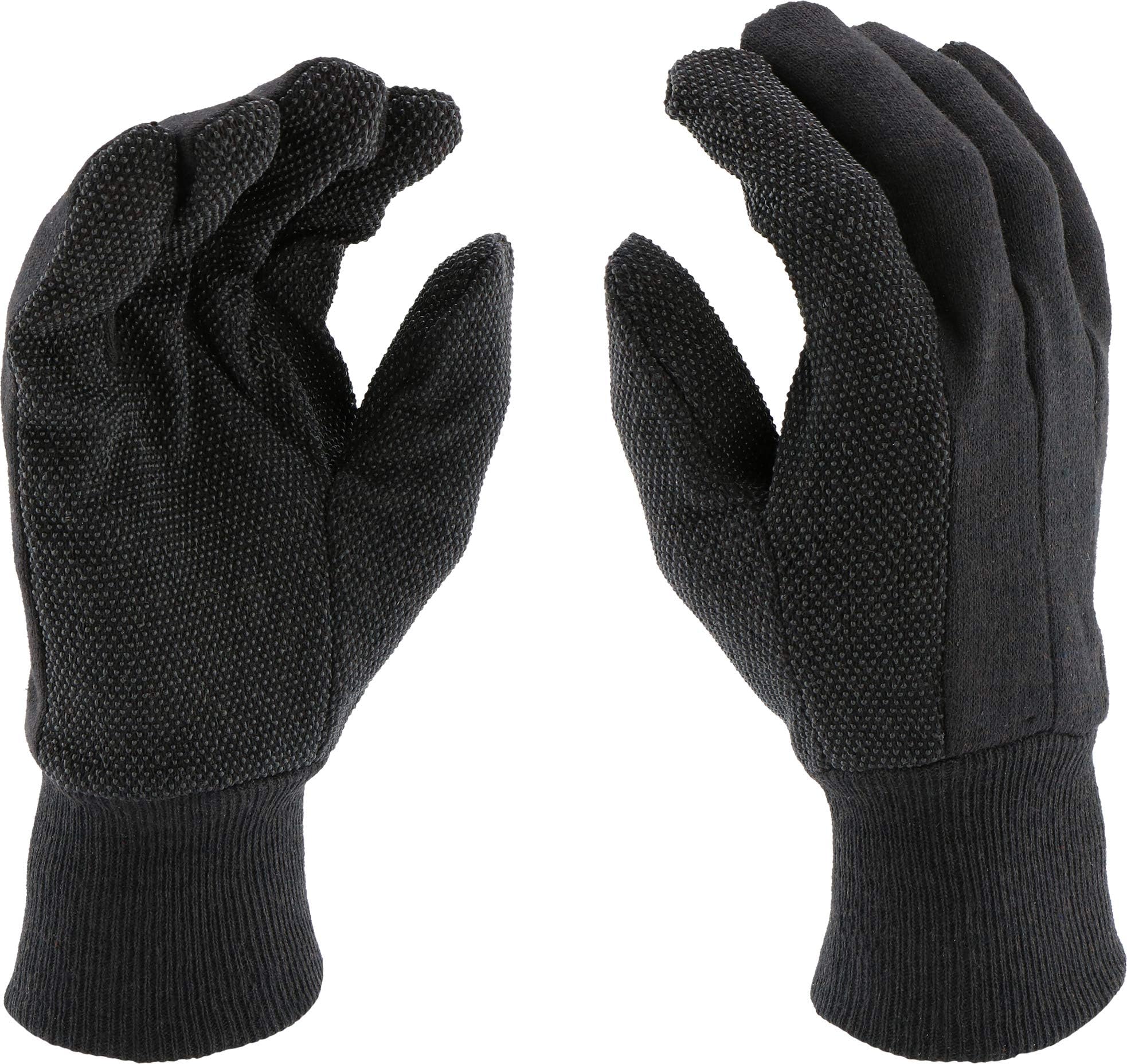 West Chester KBJ9PDI Brown Jersey Dotted Gloves (Pack of 12) - Poly/Cotton with Dotted Palm and Index Finger, Straight Thumb, Slip on Cuff, Knit Wrist