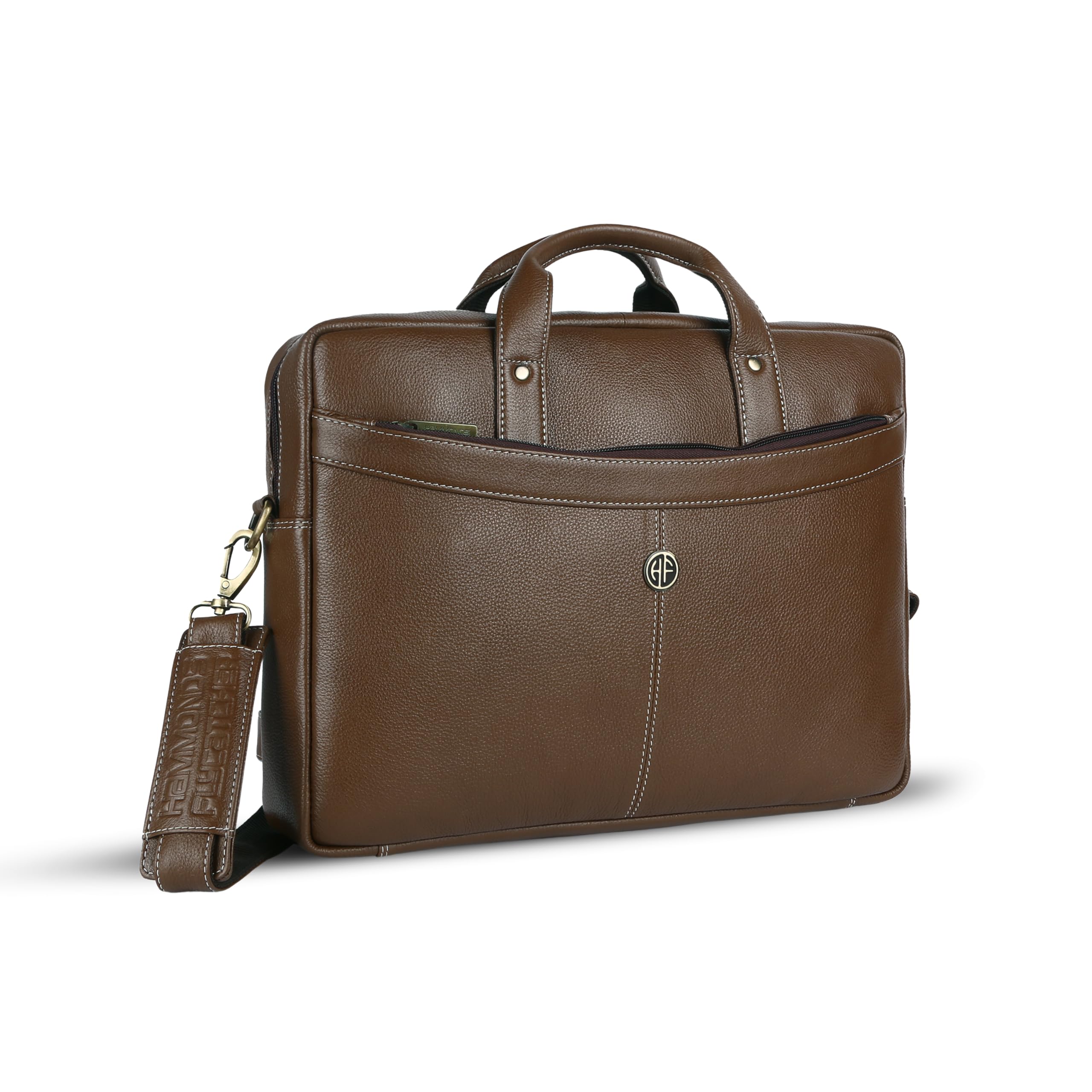 HAMMONDS FLYCATCHER Bombay LB122 - Borsa messenger in pelle marrone per laptop da 15,6" (L=39,H=29, B=8 cm)