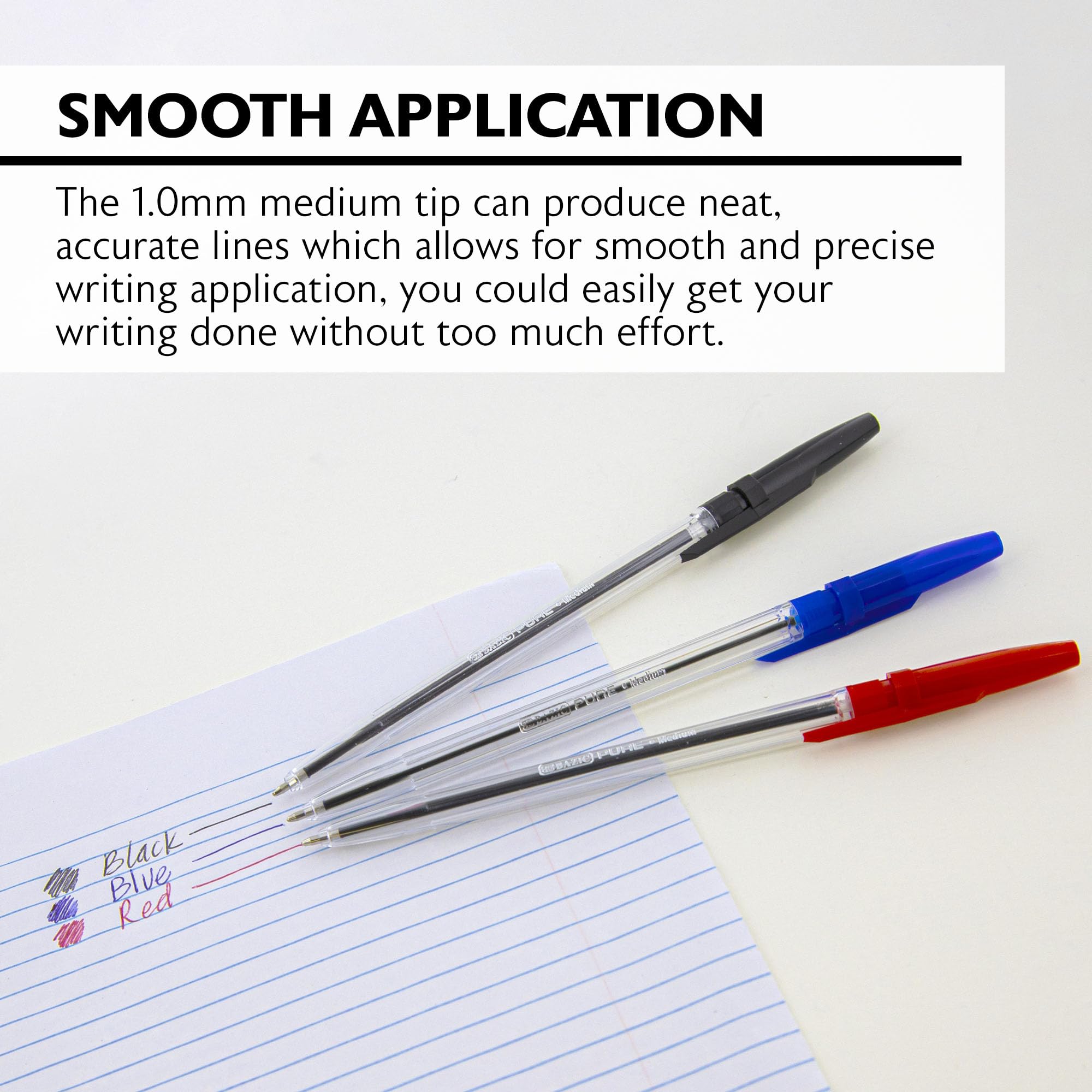 BAZIC Pure Assorted Color Stick Pen 12 Pack — view 4