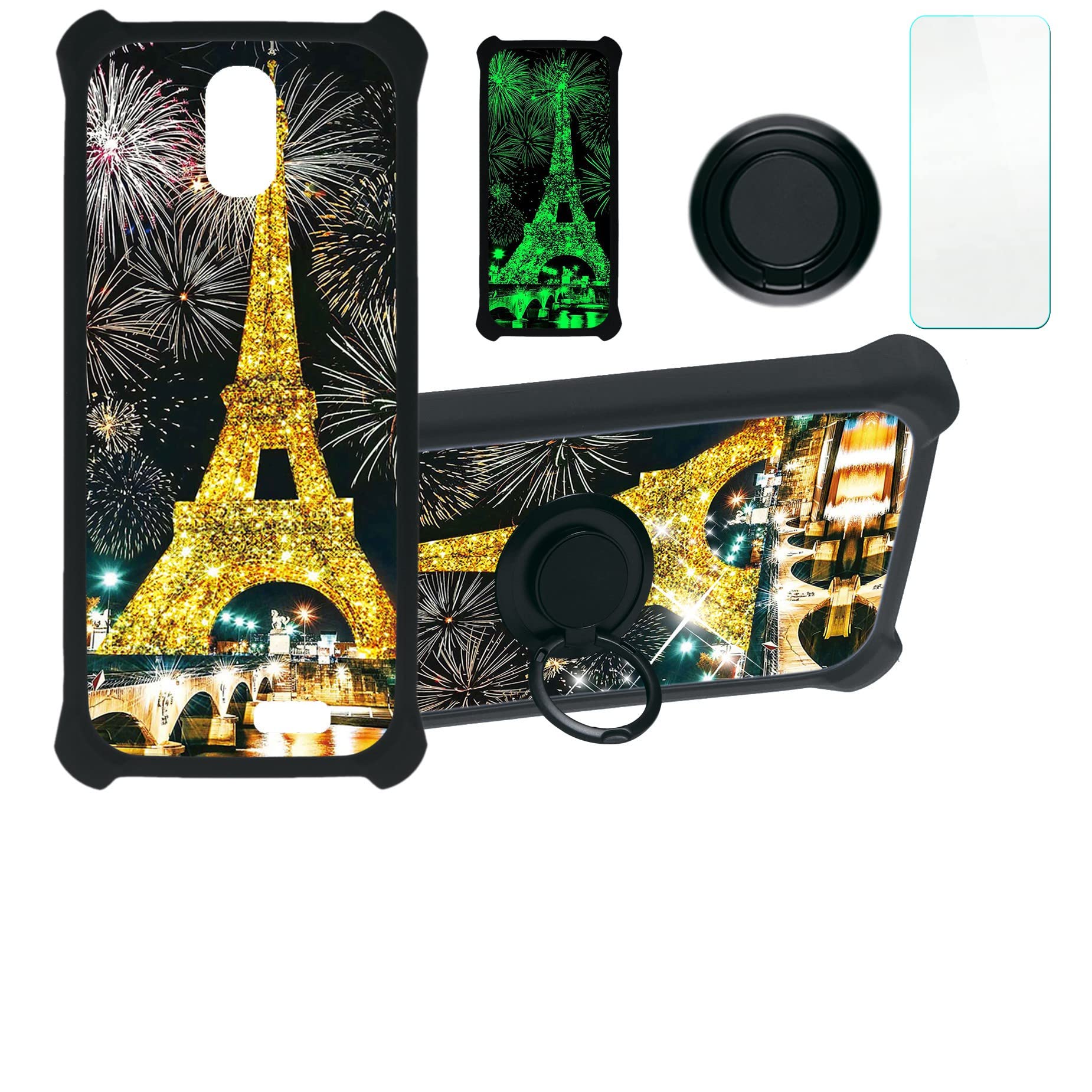 jioeuinly Mint Mist Mm5414g Case Compatible with Mint Mist Mm5414g Phone Case Cover [with Tempered Glass Screen Protector][Hard PC + Soft Silicone][Gold Glitter+Luminous] JSH-TT