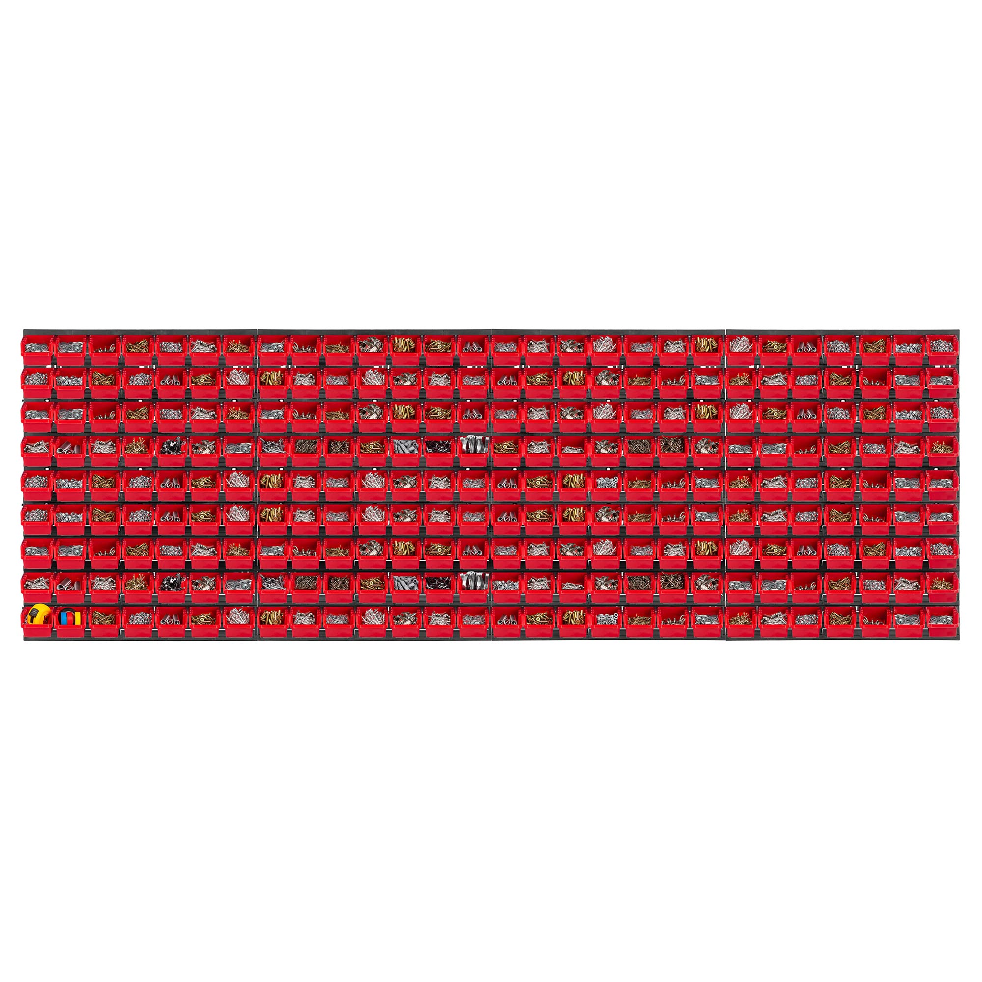 Grande Étagère Murale à Outils KADAX 174x78cm - Système Modulaire 121 Pièces Rouge, Stockage Robuste Et Organisé
