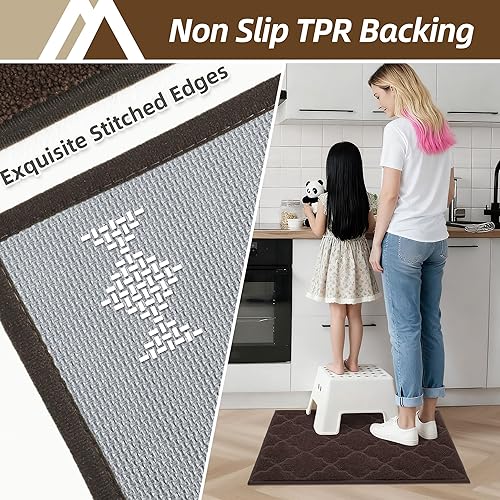 Miniatura 4 de COSY HOMEER Alfombras de cocina de 20 x 32 pulgadas, lavables, antideslizantes, absorbentes para el suelo, alfombras suaves para cocina, tapete