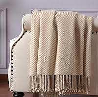 Vista 11 de CUDDLE DREAMS Manta Decorativa de Seda con Flecos Anudados a Mano, Natural, Suave y Transpirable (Marfil)