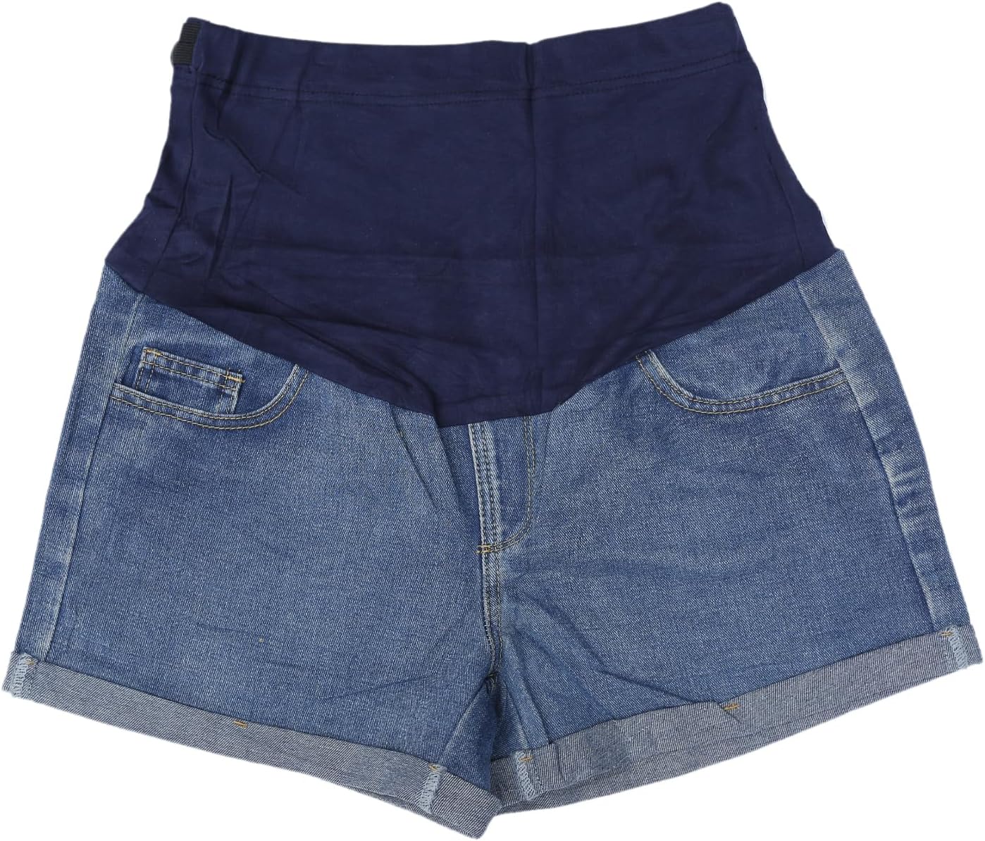 Women's Maternity Denim Over Belly High Waist Summer Casual Workout with Pockets Jeans Pregnancy Shorts