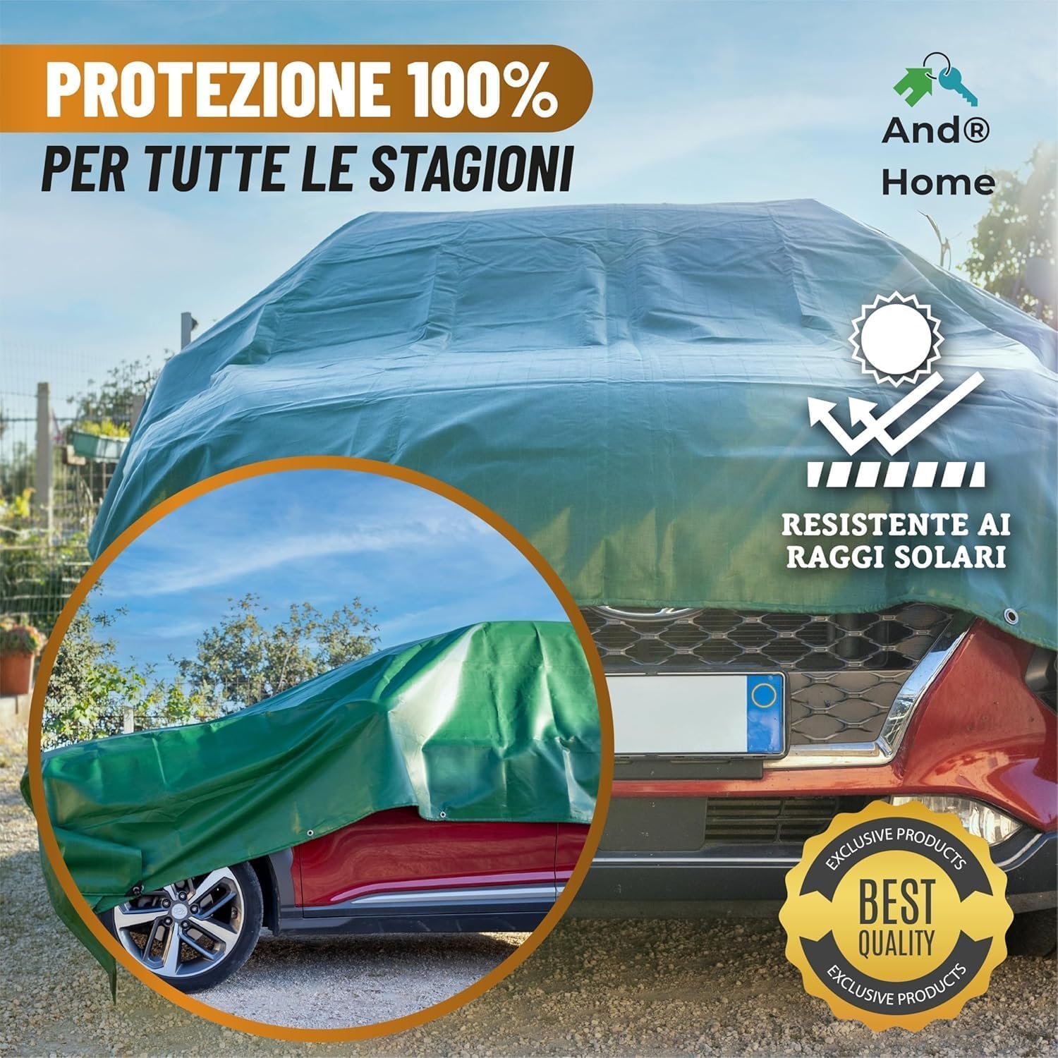Telo/Telone Impermeabile Esterno - 6x10 METRI - ANTISTRAPPO - DURABILITA' 5 ANNI, Telo Copritutto Senza Elastici Inclusi, Telone Occhiellato Rinforzato, Verde, 130gr/mq