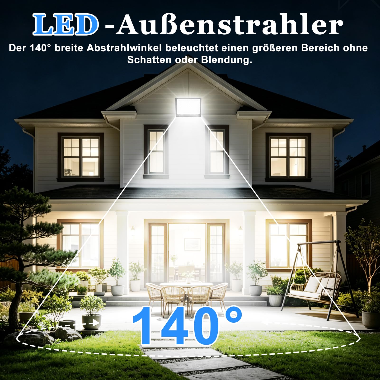 300W Led Strahler,Superhell 30000LM Scheiwerfer LED-Strahler,Scheinwerfer Wandstrahler,IP66 Wasserdicht LED Fluter,6500K Kaltweiß Superhell LED Außenstrahler für Garten,Innenhöfe,Garage
