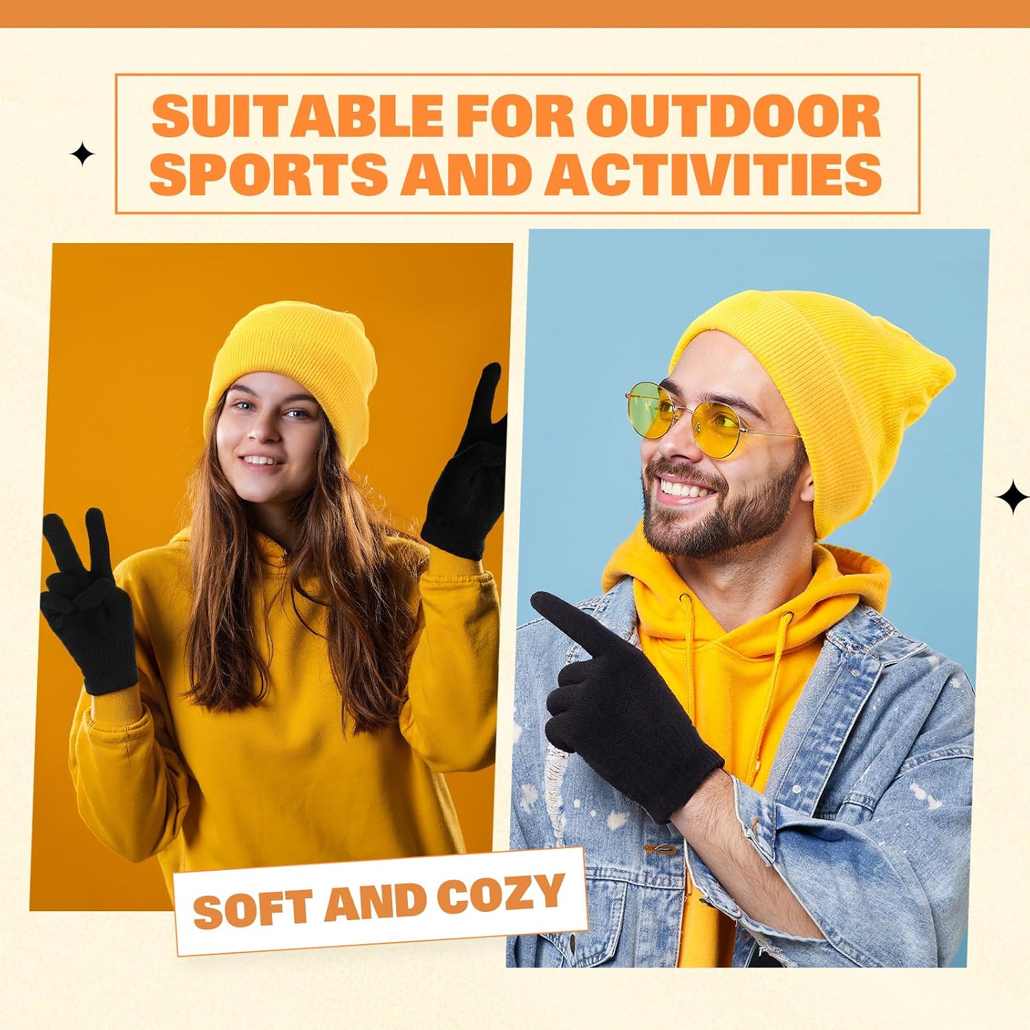Halloween Cosplay Funny Beanie Hat and Gloves Character Park Knit Hat Warm Winter Cap for Women Men