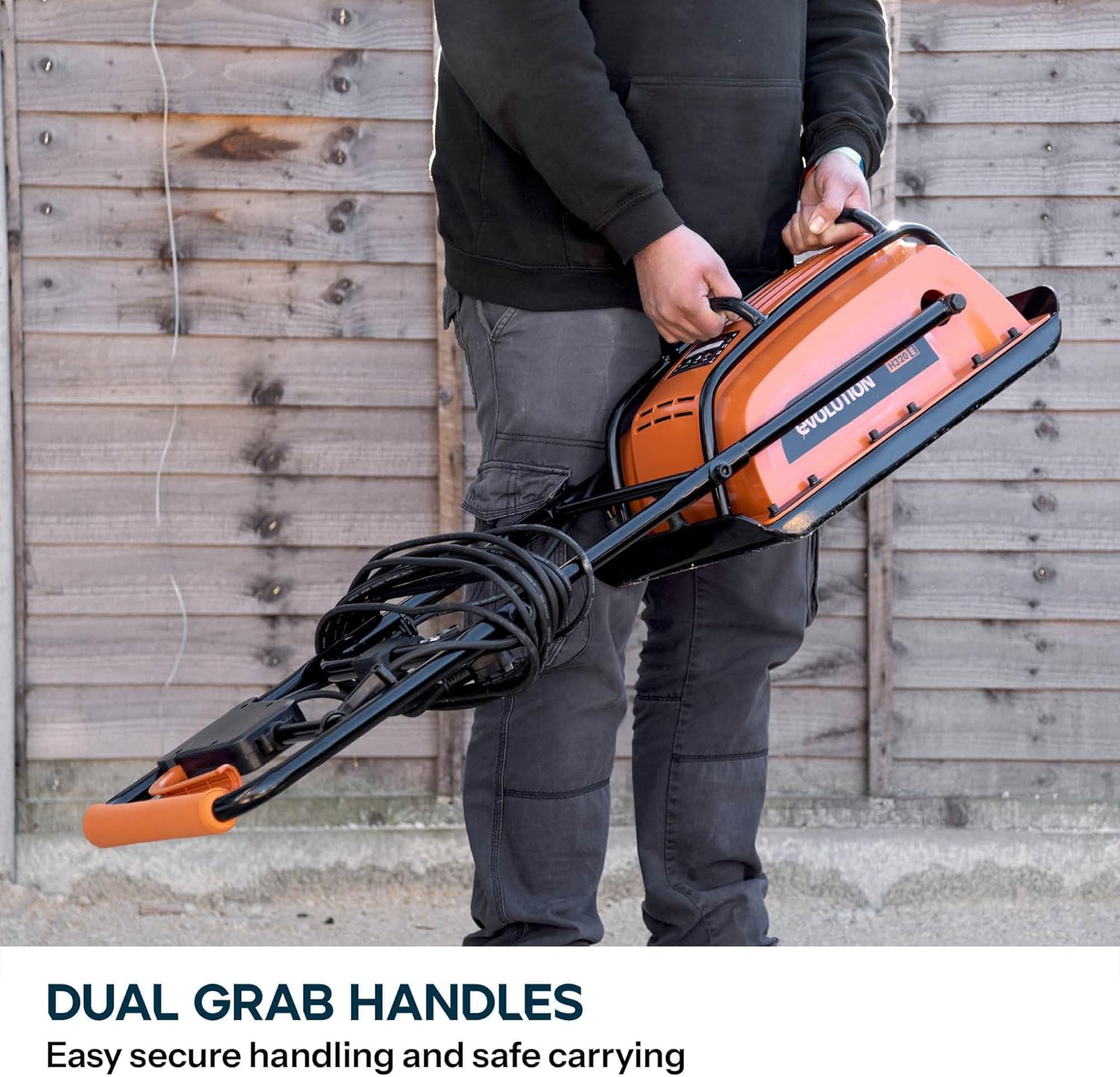Evolution Hulk Electric Plate Compactor - Ideal For Levelling Pavement, Artificial Turf Ground Preparation, Patio, Blockwork, Sand, Soil & More