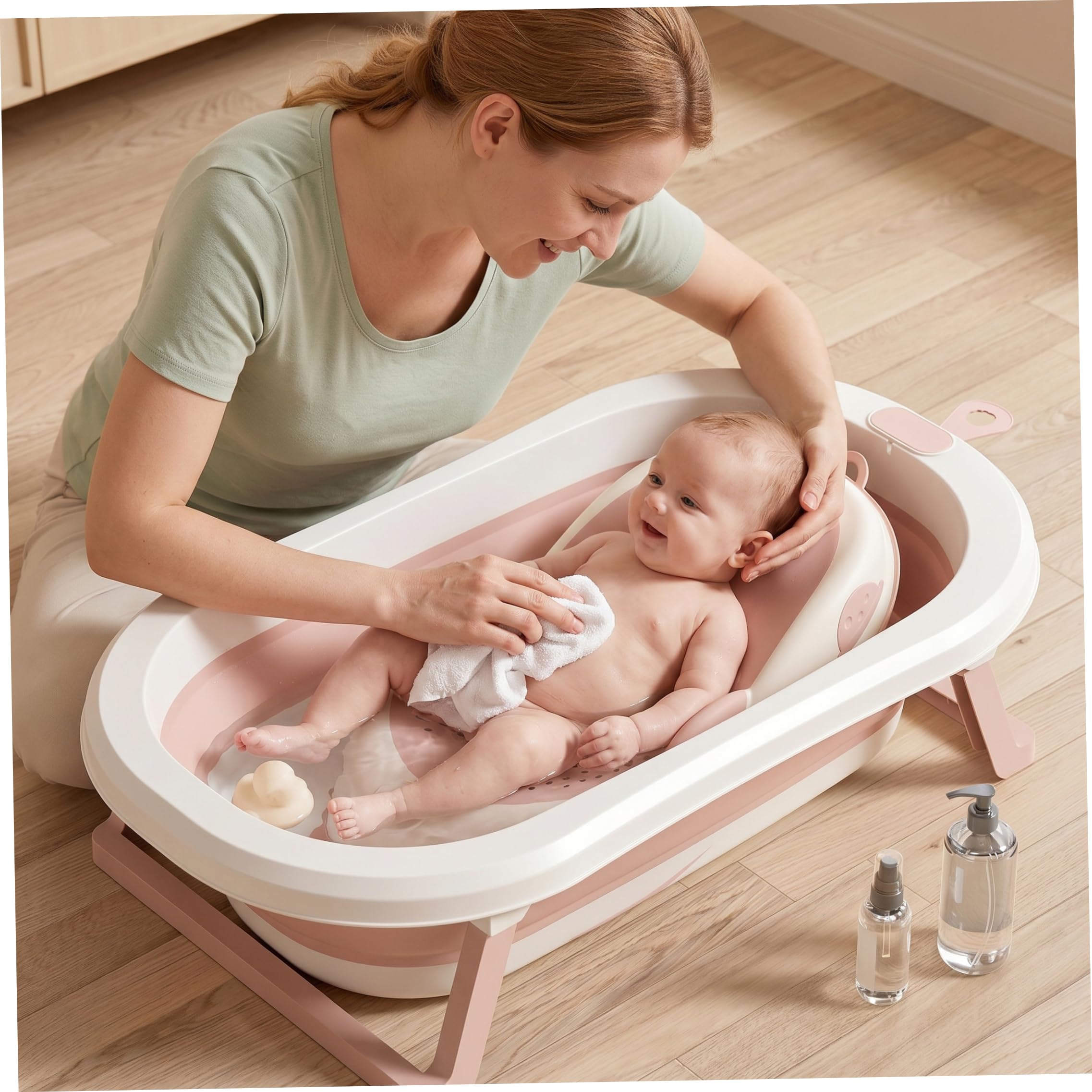 Vaschetta per il bagnetto pieghevole, supporto per bagnetto in rete confortevole con poggiatesta, seggiolino da bagno simile al grembo materno per bambine appena nate, Style-2