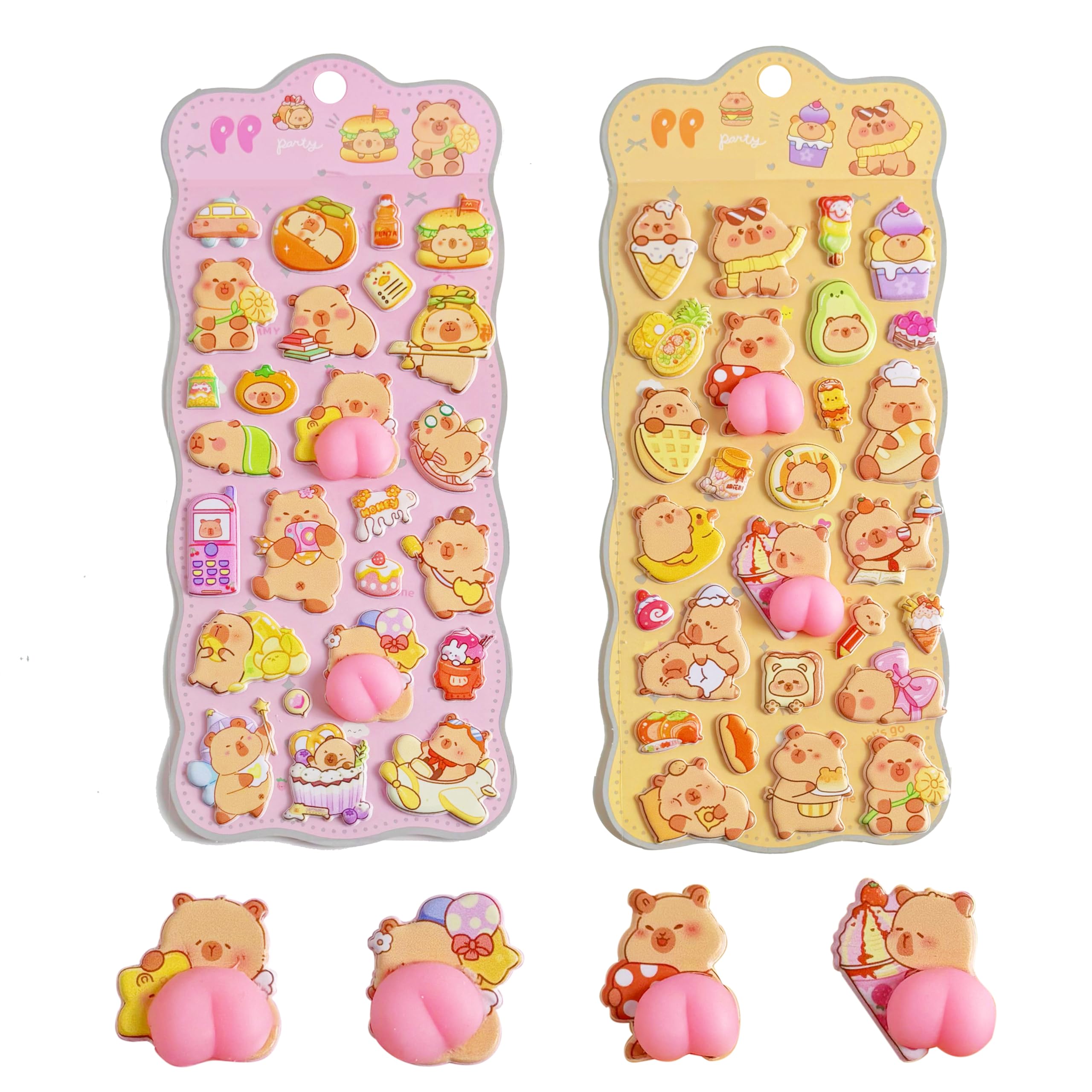 Amazon.co.jp: のほほん カピバラ！かわいい 立体3Dシール ぷにぷに